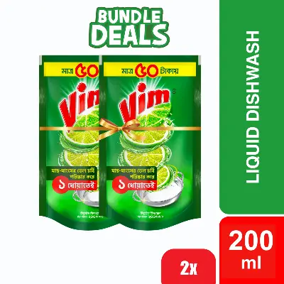 Picture of Vim Liquid Dishwash 200ml (Bundle of 2)