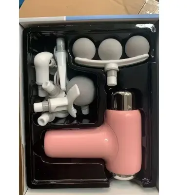Picture of Mini Electric Massage Gun Portable Deep Tissue Massage Gun - Pain Relief USB Rechargeable Body Massager (Pink)