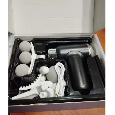 Picture of Mini Electric Massage Gun Portable Deep Tissue Massage Gun - Pain Relief USB Rechargeable Body Massager (Black)