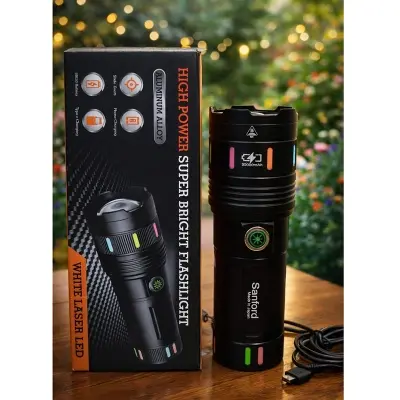 Picture of Sanford Torch Light – 30,000mAh Powerful LED Flashlight (Black)
