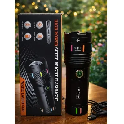 Picture of Sanford Torch Light – 30000mAh Powerful LED Flashlight (Black)