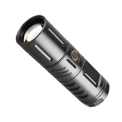 Picture of Rechargeable Waterproof Zoom LED Flashlight USB Zambo light With Power Bank (Black)