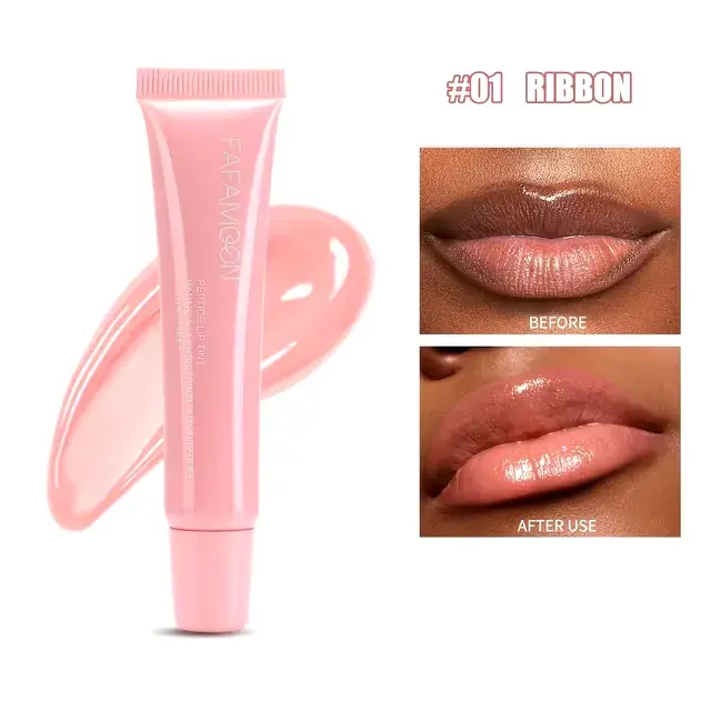 Picture of 5-color Glossy Lip Balm Moisturizing Hydrating Lightening Lip Lines Fruity Makeup Liquid Tinted Lip Balm Cosmetics Lip Care