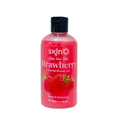 Picture of skinO Strawberry Scented Shower Gel - 220ml to all skin type