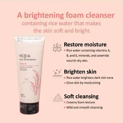 Picture of Rice Water Bright Cleansing Foam 100ml | Face Wash for Glowing Skin, Korean Skin Care Products, For All Skin Types