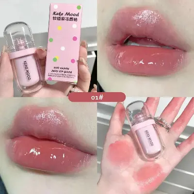 Picture of Keke mood Crystal Glossy Lip Glaze Jelly Mirror Water Lip Gloss Lasting Moisturizing Lips Tint Korean Lip Glaze Girl Beauty Cosmetics