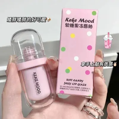 Picture of Keke mood Crystal Glossy Lip Glaze Jelly Mirror Water Lip Gloss Lasting Moisturizing Lips Tint Korean Lip Glaze Girl Beauty Cosmetics