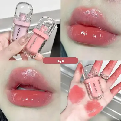 Picture of Keke mood Crystal Glossy Lip Glaze Jelly Mirror Water Lip Gloss Lasting Moisturizing Lips Tint Korean Lip Glaze Girl Beauty Cosmetics