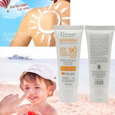 Picture of Disaar SPF90 Oil-Free Sunscreen Cream 40g | Instant Protection UVA UVB Foundation PA+++