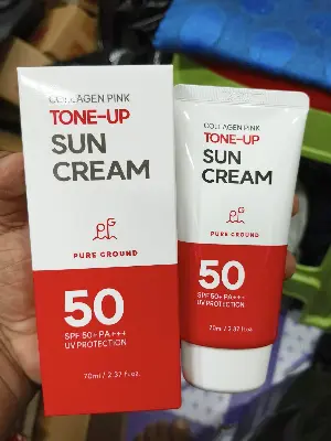 Picture of Pink Tone Collagen Sunscreen up Cream UV Protection Skin Care Beauty Products