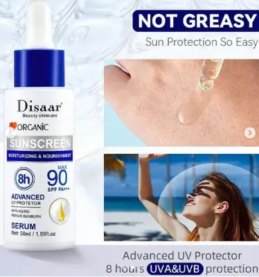 Picture of Disaar SPF 90 Sunscreen Serum Long Lasting UV Protector Sunblock Moisturizing Anti-aging Repair Skin Protective Essence 50ml