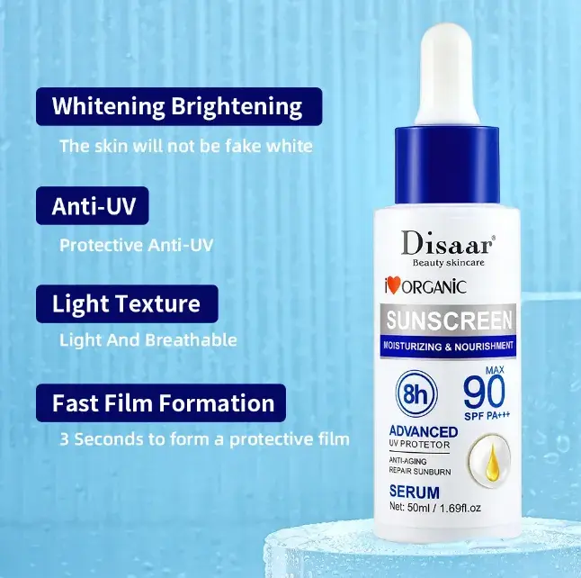 Picture of Disaar SPF 90 Sunscreen Serum Long Lasting UV Protector Sunblock Moisturizing Anti-aging Repair Skin Protective Essence 50ml
