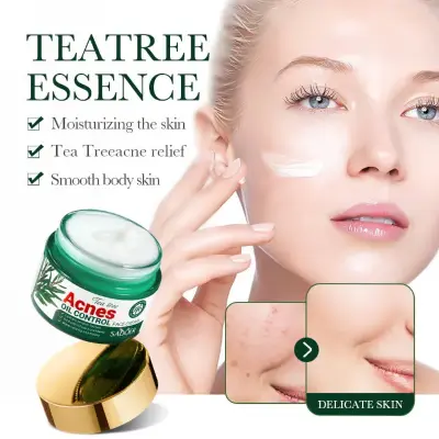Picture of Sadoer Facial Cream Acne Care Moisturizing Tea Tree Oil Acne Pimple Scar Removal Anti Acne for Face Skin Care - 50 gm