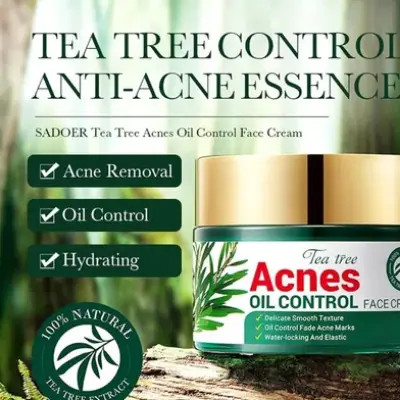 Picture of Sadoer Facial Cream Acne Care Moisturizing Tea Tree Oil Acne Pimple Scar Removal Anti Acne for Face Skin Care - 50 gm