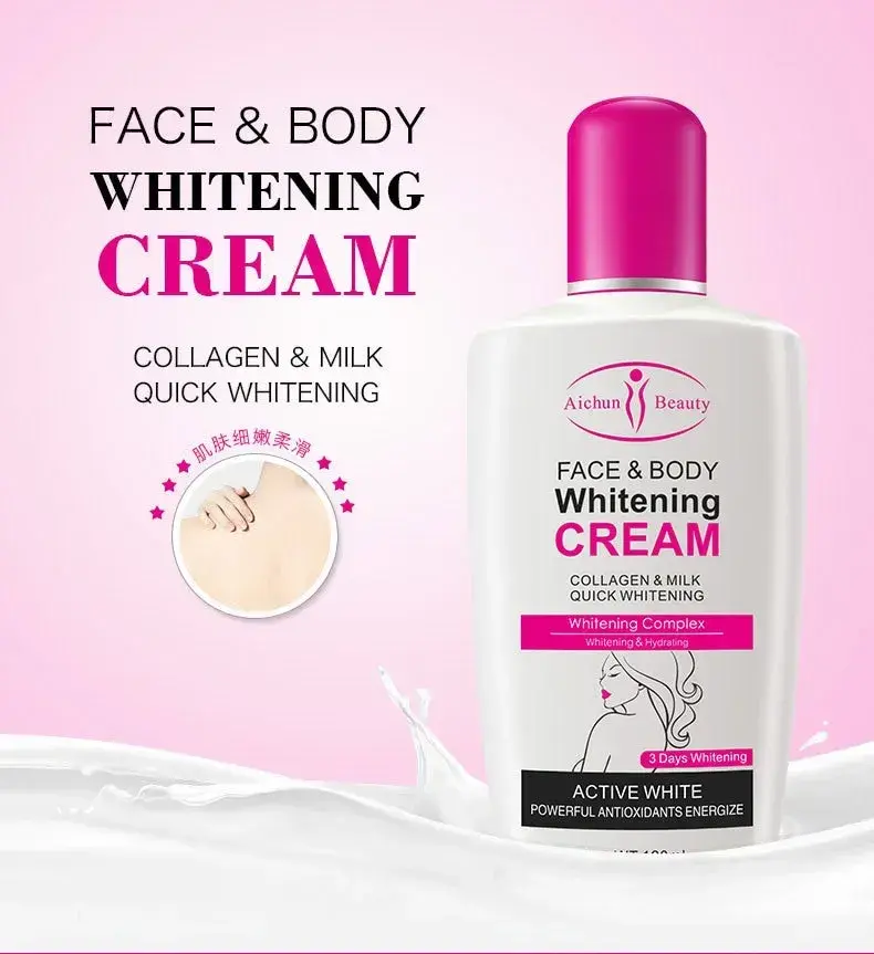Picture of Aichun Beauty Face & Body Whitening Cream Brightening Cream for Face and Body with Milk and Collagen Moisturizes and Softens the Skin -120ml