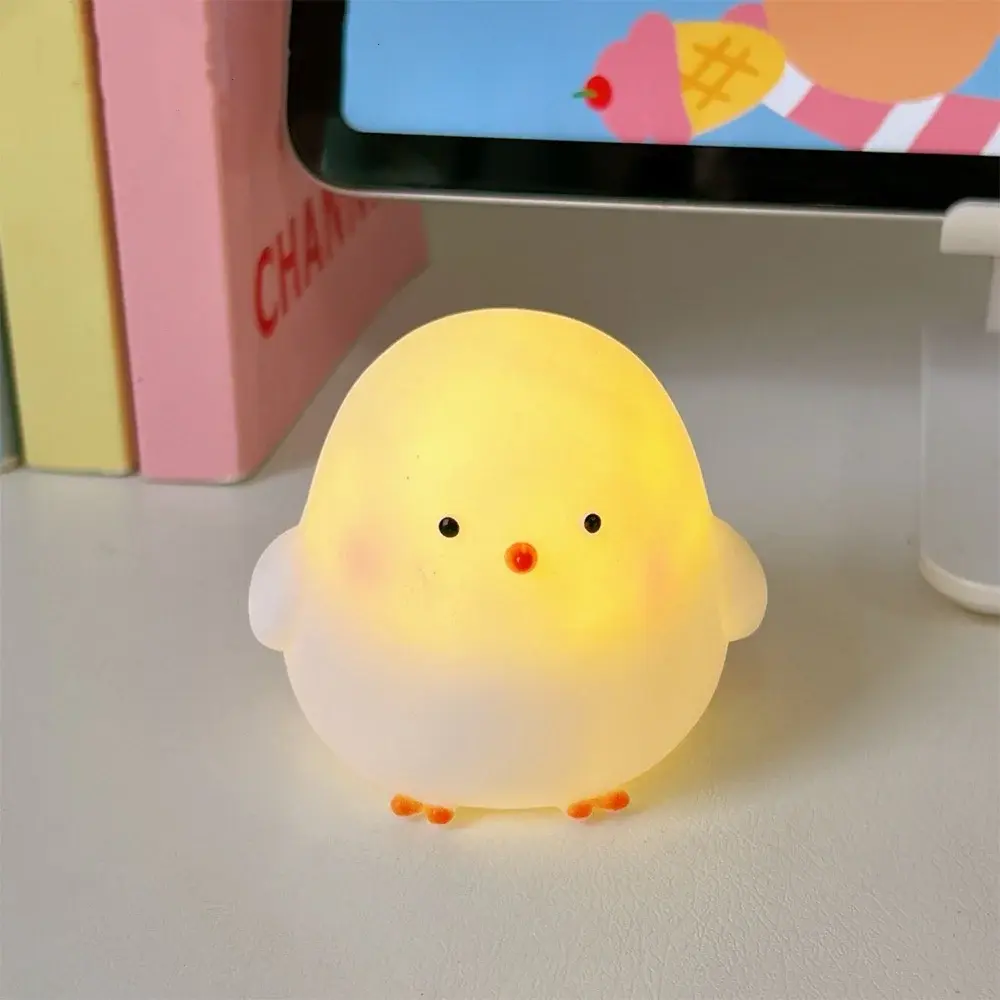 Picture of Cute Chicken Soft Lighting Small Night Light Bedside Lamp Decoration Bedroom Atmosphere Light Girl Children GIft
