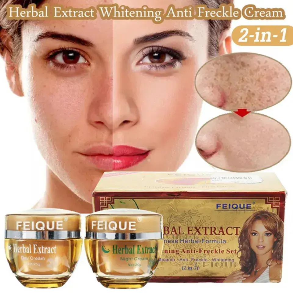 Picture of FEIQUE Herbal Extract Whitening Anti Freckle Cream 2 in 1 Set