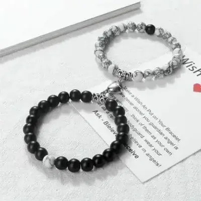 Picture of Couple Magnetic Heart Charm Bracelet - Stylish Matching Jewelry