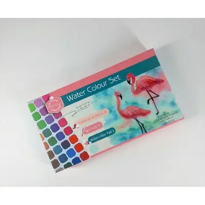 Picture of Keep Smiling Solid Pigment Water Color Set 45 Colors (Silver Box)