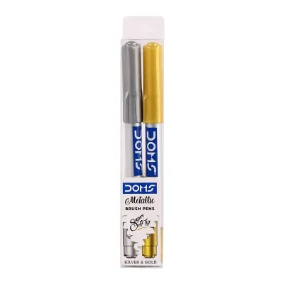 Picture of DOMS Metallic Brush Pen Silver & Gold