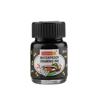 Picture of Camel Waterproof Drawing Inks 20ml - Black