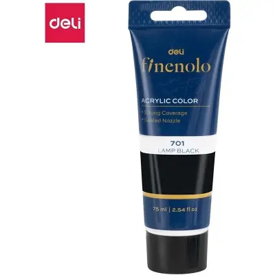 Picture of Deli Finenolo Acrylic Paint 75ml - Lamp Black