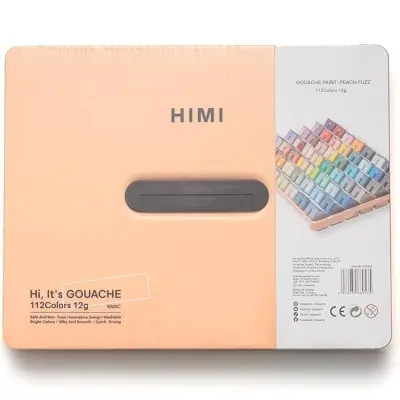 Picture of HIMI Gouache Paint Set Jelly Cup (12g) - 112 Colors (Fuzz Peach Box)