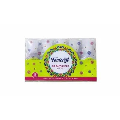 Picture of Fevicryl 3D Outliners Glitter Fabric & Multi-Surface - Set Of 5 Shades