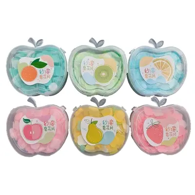 Picture of Travel Soft Paper Soap In Flower Design Apple Shape Plastic Box
