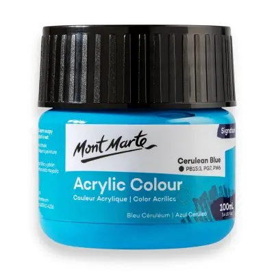 Picture of Mont Marte Acrylic Colour Paint Signature 100ml - Cerulean Blue