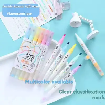 Picture of Double Head Erasable Highlighter Pen 6 Colors