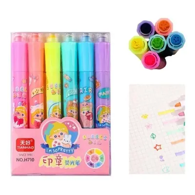 Picture of Tianhao highlighter Cartoon Pattern 6pcs Pack