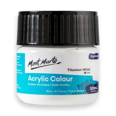 Picture of Mont Marte Acrylic Colour Paint Signature 100ml - Titanium White