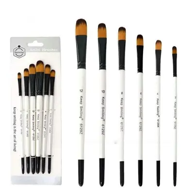 Picture of Keep Smiling Nylon Hair Filbert Tip Paint Brush 6pcs Set