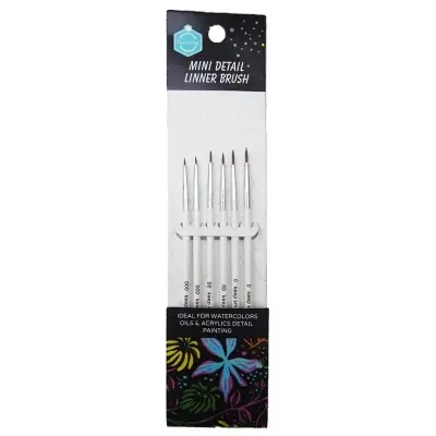 Picture of Keep Smiling Synthetic Hair Round Tip 0/00/000 Size Paint Brushes Pack of 6