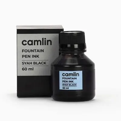 Picture of Camlin Fountain Pen Ink 60 ml - Syah Black