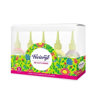 Picture of Fevicryl 3D Outliners Fabric & Multi-Surface - Set of 5 Shades
