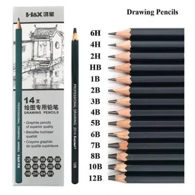 Picture of Kasimir 12B, 10B, 8B, 7B, 6B, 5B, 4B, 3B, 2B, B, HB, 2H, 4H, 6H Drawing Pencil Set