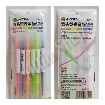 Picture of Marie's Double-Headed Highlighter Pen 6 Colors (Multicolor)