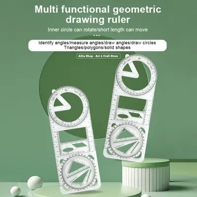 Picture of Multi Functional 360° Moveable Geometric Drawing Ruler