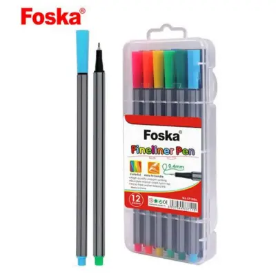 Picture of Foska Fineliner Pen 0.4mm 12 Colors Set