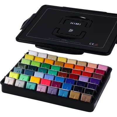 Picture of HIMI Gouache Paint Set Jelly Cup (30ML) - 56 Colors (Black Box)