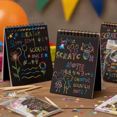 Picture of Rainbow Black Scratch Paper Note A5 Size (10 Page)