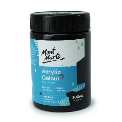 Picture of Mont Marte Acrylic Colour Paint 300ml - Lamp Black