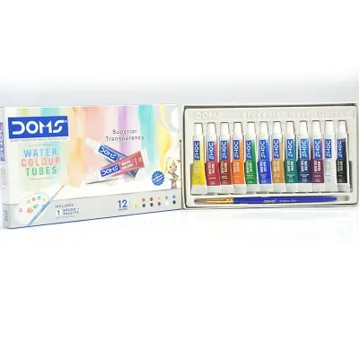 Picture of DOMS Water Color Tube 12 Shades with Brush & Palette