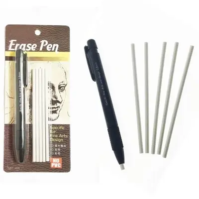 Picture of STL Refillable Erase Pen with 5 Eraser Refills for Fine Artwork Sketching Drawing Arts Graphics