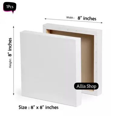 Picture of Canvas For Drawing & Painting Size 8x8 Inches (White & Black)