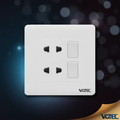 Picture of VGTEC  Double 2 pin  socket with switch (Cute series)