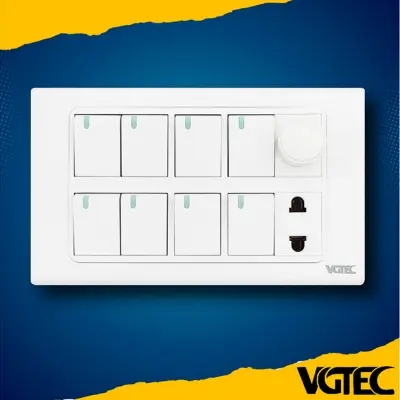Picture of VGTEC  8 Gang switch with fan dimmer & 2 pin socket (Exclusive series)