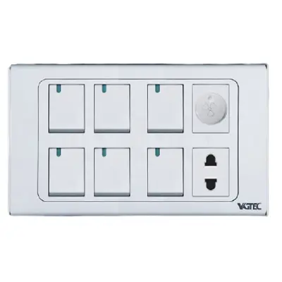 Picture of VGTEC  6 Gang switch with fan dimmer & 2 pin socket (Exclusive series)